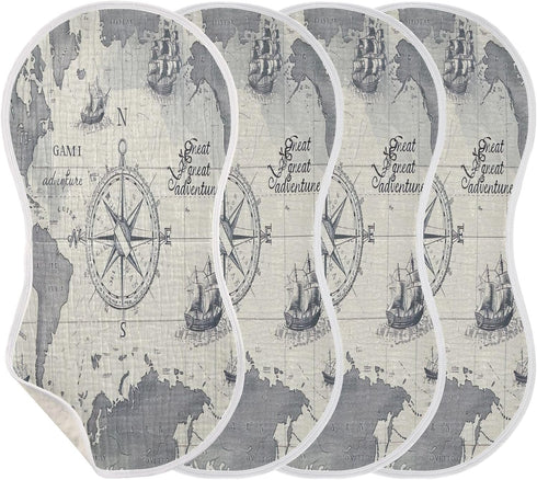 YETTASBIN World Map Muslin Baby Burp Cloth, Super Soft Absorbent Cotton Burp Rag Baby Bibs Feeding Cloth for Newborn