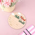 NQEUEPN 15cm/5.91 Inch Newborn Announcement Sign, Wooden Hello World Sign Newborn Welcome Plaques Birth Baby Name