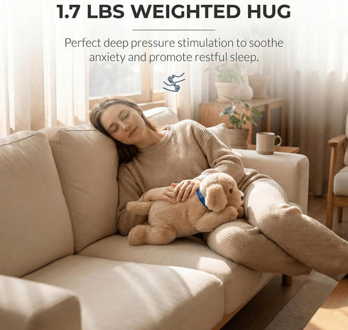 1.7lb 16" Heating Pad Stuffed Animal, Microwavable Dog Plush for Cramps & Anxiety Relief, Golden Retriever Weighted