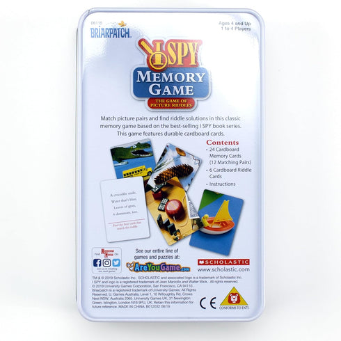 Briarpatch I SPY Memory Game Travel Tin | Early Learning Preschool Game for Ages 4+