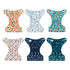 6 Pack 10pcs 6FB12 babygoal Reusable Cloth Diapers with Inserts, One Size Adjustable Washable Pocket Nappy Covers