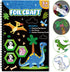 Art & Craft Activity, Foil Fun Dinosaur DIY Art Kits, No Mess Creative Drawing Game for Kids Ages 4-9 Birthday Gifts