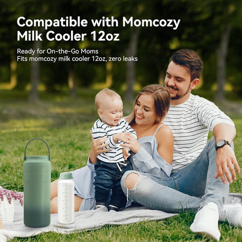 11oz Momcozy 12oz, 4PCS Breastmilk Storage Bottles, Compatible with Milk Cooler Narrow Neck Baby Bottles, BPA-Free