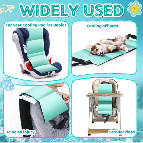 Briwooody 6 Packs, 8 Summer Car Seat Cooling Pad for Babies, Stroller Cooling Pad with Insulated Gel Ice up to Hours