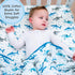 100% 47 47 Inches, 6 LollyBanks Baby Quilt Blanket, Organic Cotton Muslin Blankets for Boys, Large x Layers Soft