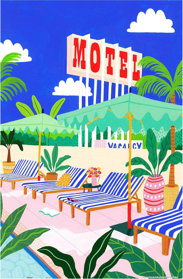 Pintoo 600 Piece Jigsaw Puzzle for Adults - Jessica Smith - Motelpool Beautiful Plastic Puzzle for Home Decor