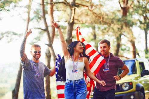36PCS Fourth of July Necklaces Beads: Patriotic Accessories Bulk Memorial Day Party Favors Decor