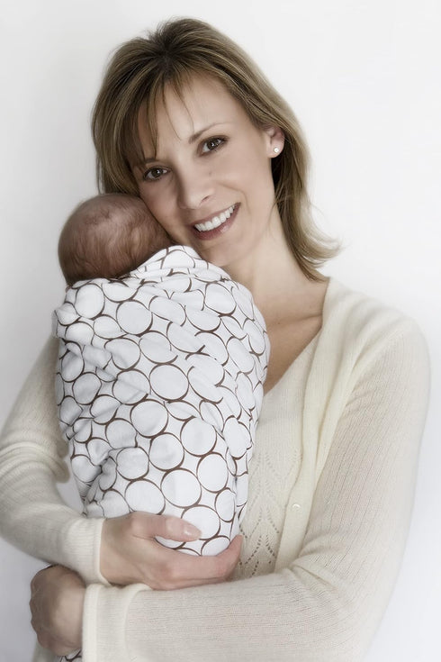 SwaddleDesigns Large Receiving Blanket, Ultimate Swaddle for Baby Boys & Girls, SeaCrystal Mod Circles