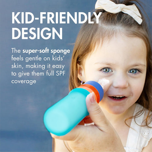 Summer 3 Oz 1 Count Boon Yuvi Sunscreen Applicator for Kids - Refillable and Spill Proof Kids Sunscreen Brush with Soft