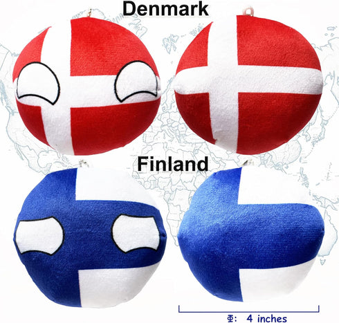 6PC Countryballs Plushies, Soft & Educational National Character Toys, Your Collection of Countryball and Polandball
