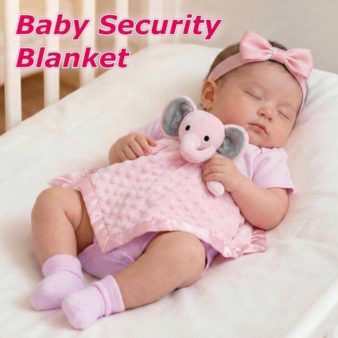16 Inch Pro Goleem Baby Girl Gifts Elephant Security Blanket with Stuffed Animal Snuggle Toy Lovey Soft Lovie Baby