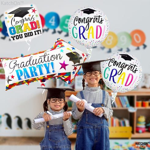 KatchOn Kindergarten Graduation Balloons - 20 Inch, Pack of 4 | Congrats Grad Decorations Class of 2024
