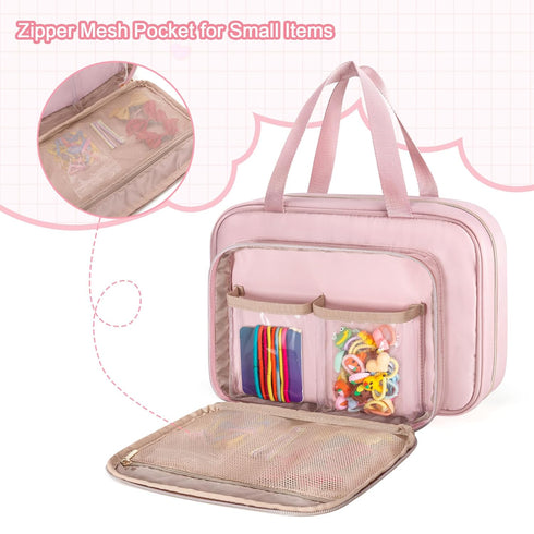 Fasrom Hair Accessories Organizer for Girls, Hanging Hair Bow Storage Bag for Kids Hair Clips, Headband, Hair Ties