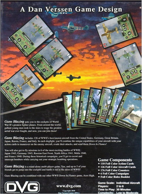 Down in Flames: WWII-Guns Blazing 2010 Print Board Game