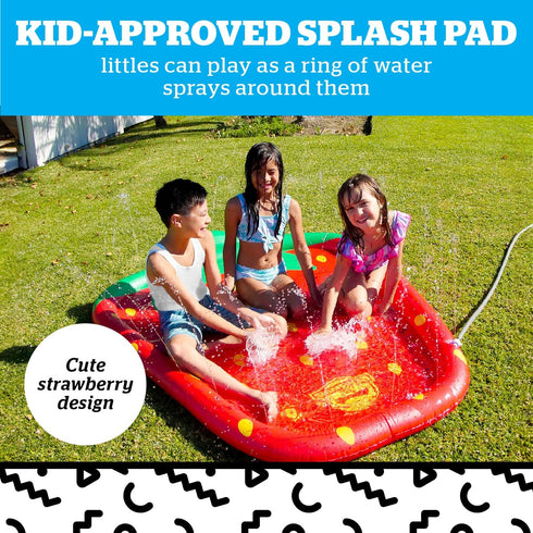 BigMouth Inc Splash Pad Sprinkler, Outdoor Water Toy for Kids, Strawberry Design for Summer Fun