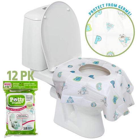 Disposable Toilet Seat Covers (12 Pack) - XL Waterproof for Travel, Potty Training