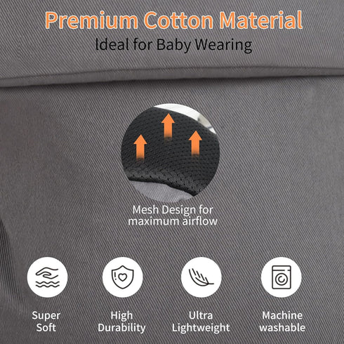 (7-44 lbs), Ergonomic Baby Carrier Newborn to Toddler Lightweight Infant Carrier with Windproof Cover & Bottle Bag