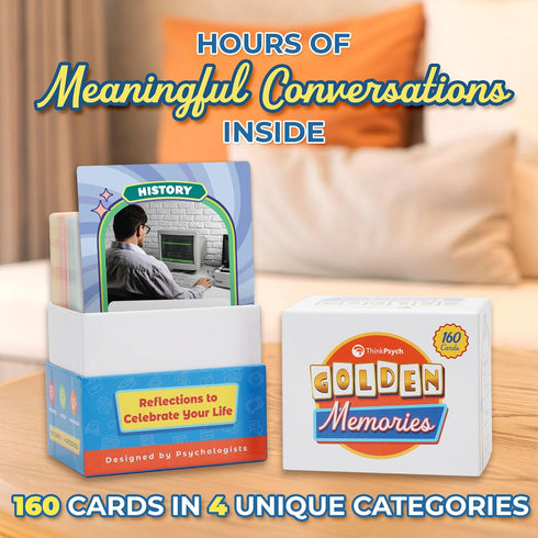 160 ThinkPsych Golden Memories - Conversation & Memory Game for Seniors | Topics | Reminiscence Therapy | Dementia