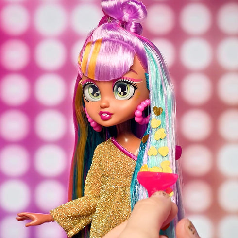 IMC Toys 11" 5 5 10 Inch VIP Girls Hair Makeover Quinn Fashion Doll with Colorful Long Styling Hair and Accessories