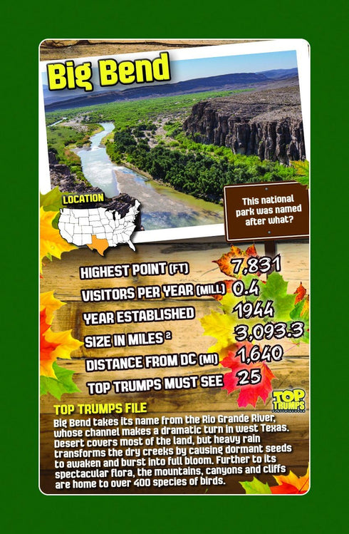 National Park Top Trumps Card Game Bundle
