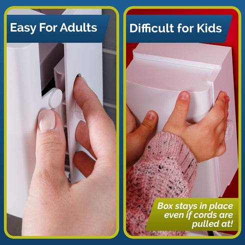 Baby Safety Outlet Cover BOX, 2 Pack Double Lock for Toddler Proofing, Easy Install with Extra Space for Plugs