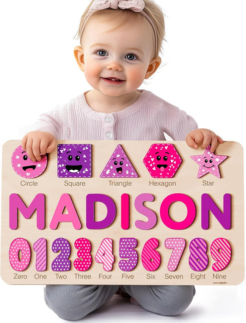 Wood Name Puzzle, Kid Gifts, Toddlers Name Puzzle, Baby Boy and Girl Gift, Toddler Gifts, Birthday Gift, Toddler Toy