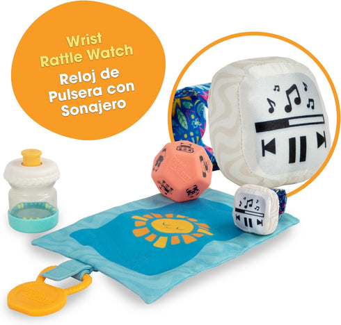 BEBE FUERTE Let's Move Giftset by Robin Arzon - Bilingual Baby Activity Center Sensory Toys - Baby Workout Toys - Baby and Toddler Gifts for Ages 3 Months and Up