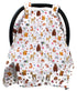 Dear Baby Gear Deluxe Car Seat Canopy - Infant Cover for Car Seats - Dainty Forest Animals, Light Gray