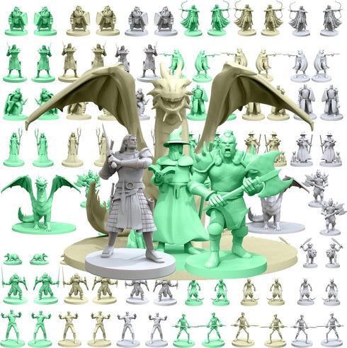 Mythical Heroes Mini Figure Set for RPGs | 93 Pcs in 16 Designs | Suitable Size for DND