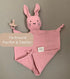 Leyl&Ari Organic Muslin Lovey Blanket | Cotton Bunny Security Blanket for Boys and Girls (Dusty Rose)