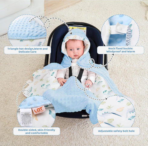 Stroller,35"x35"(Leaves LAT LEE AND TOWN Winter Baby Car Seat Blanket-Universal CarSeat Covers for Babies,Thicken Warm