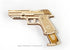 Wolf-01 3D Set UGEARS Handgun Wooden Puzzles for Adults - Wooden Model Kits for Adults Rubber Space Band Handguns