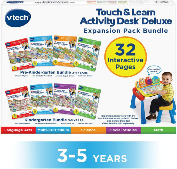 VTech Activity Desk 4-in-1 Kindergarten Expansion Pack for Ages 3-5