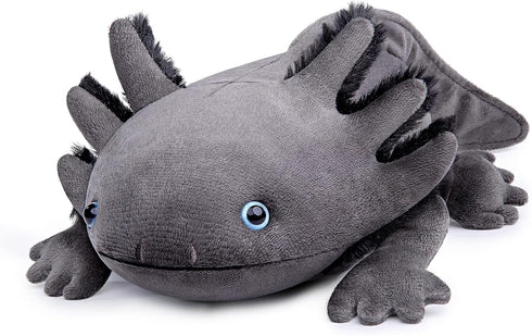 Large 30-Inch Axolotl Plush - Cute Grey Weighted Stuffed Animal Pillow Toy for Kids