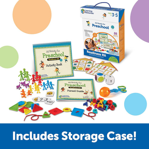 Learning Resources All Ready for Preschool Readiness Kit - 60 Activities Set for Ages 3+, Preschool Curriculum Kit