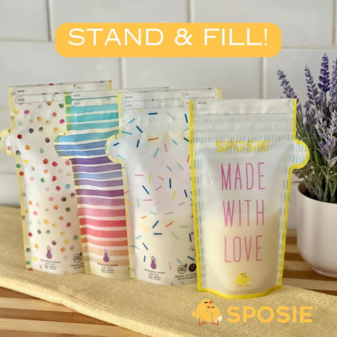 Sposie 100 ct Breastmilk Storage Bag Freezer Bags with Pour Spout, BPA Free, Leak Proof for Breastmilk Storage