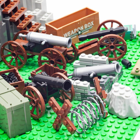 2, Pack Set 3 Medieval Warfare Cannon Weapons Military, Toy Soldiers Figures, Toy Minifigure Compatible with Major