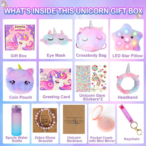 3 4 5 6 7 8 9 10 6-8, Jenria Unicorn Gift for Girls, Kindergarten Graduation Gifts, Sleepover Birthday Gifts for Girls