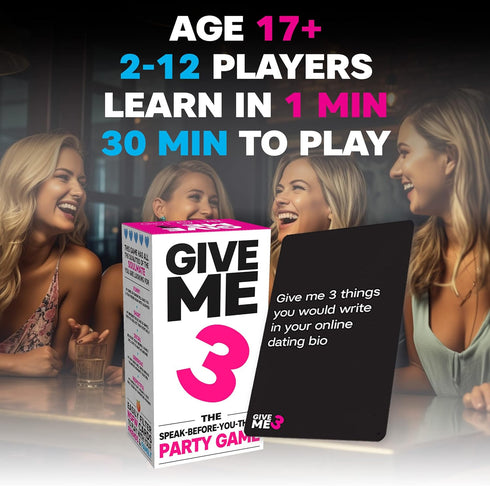 3 10 2+ SAVANA GIVE ME - Fast Paced and Hilarious Second Rule Adult Party Games | Players | Card Game for Adults |