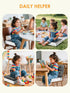 JLGCUF Booster Seat for Kitchen Chair, Toddler Booster Seats with Adjustable Washable Safety Belts,Kitchen Dining Table