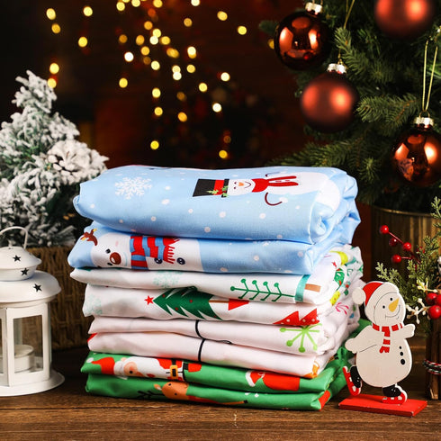VitalCozy 4 52'' 28'' 8'' Pcs Christmas Crib Sheets Santa Claus Snowman Tree Light for Boys Girls x x Breathable
