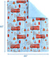 4 Set Sets Mooreeke Pieces Toddler Bedding - Fire Truck Blue Toddler Comforter for Boys, Includes Comforter, Flat
