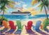 PICKFORU Beach Puzzles for Adults 1000 Piece, Rainbow Beach Lounge Chair Summer Puzzle,