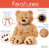 JOON Big Teddy Bear - Fluffy Fur, 28 Inches, Tan, Huggable & Lovable Joy, Ideal Gift for Baby Showers, Ribbon & Bow