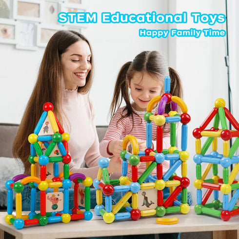 TOKBLOK 132Pcs Magnetic Building Blocks for Boys and Girls, Creative STEM Construction Toys for Kids Educational
