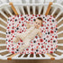 Vdsrup 39 27 5In Crib Sheets for Boys Girl Ladybugs Flowers Neutral Mini Crib Mattress Sheets Fitted, Red Pink Toddler