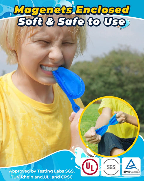SOPPYCID 16PCS Reusable Water Balloons - Quick Fill Water Balls Toys For Toddler Age 4-8 - Refillable Magnetic