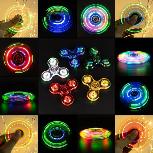 FIGROL 5 Pack LED Light Up Fidget Spinners, Party Favors and Classroom Prizes