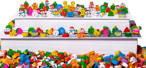 Mini Erasers for Kids Bulk, 300+ PCS Fun Food Animal Pencil Erasers for 100th Day of School