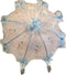 Party Favors Plus 36" White Lace Baby Shower Umbrella Blue Storks, Pacifiers & Rattles